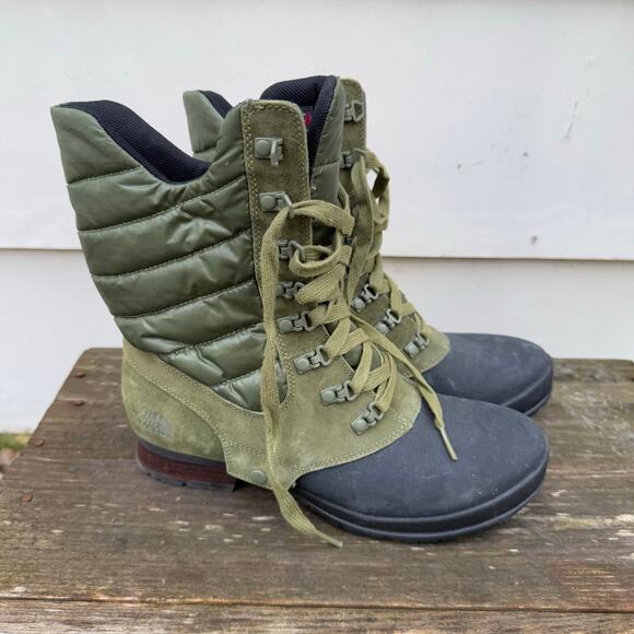 The North Face Zophia Winter Boots 200g Heetseeker Insulation Olive Green 8.5 - Picture 1 of 9